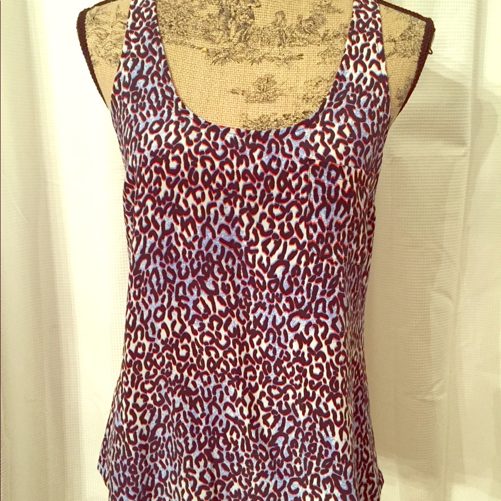 Joie Silk Leopard Print Blouse sz XS